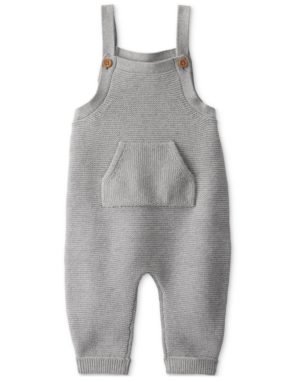 12m NWT Little Planet Baby Gray Organic Cotton Sweater Knit Overalls | Unisex